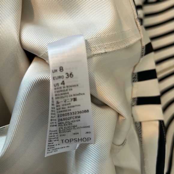 Topshop dress satin striped size 4 mini dress - Picture 3 of 7